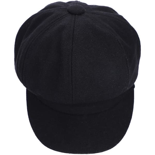 Sort Baker Boy Hat til kvinder piger baret franske hatte varm uld Newsboy Cap damer klassisk visir cap