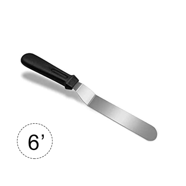 Rustfrit stål bageudstyr 6 tommer paletkniv eller vinklet spatel