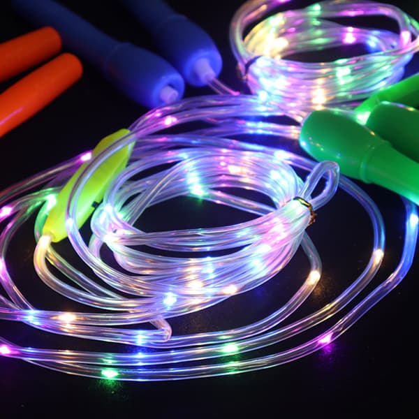 2-pack LED hopprep. Justerbar längd. Ny färg lysande snabbt hopprep. Blinkande rep. LED