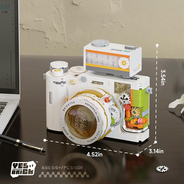 Byggkloss retro kameramodell set, retro leksaksmodell