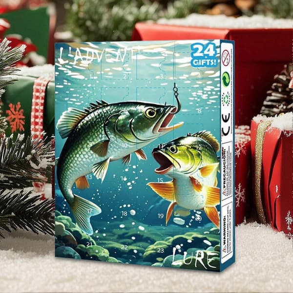 24 dages julekalender fiskegrej æske kreative julegaver nedtælling til mænd drenge