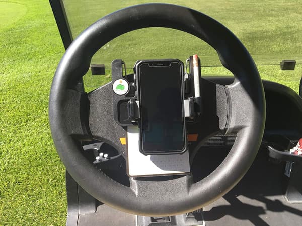 Telefonhållare för golfbilens ratt/Scorecard Pro