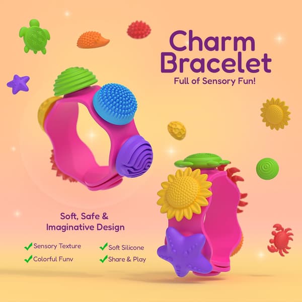 Sensoriska Fidget-leksaker 22 delar: Bärbart halsband, armband och Fidget Spinner-ring för smärtlindring - Fidget-leksaker för barn med autism ADHD