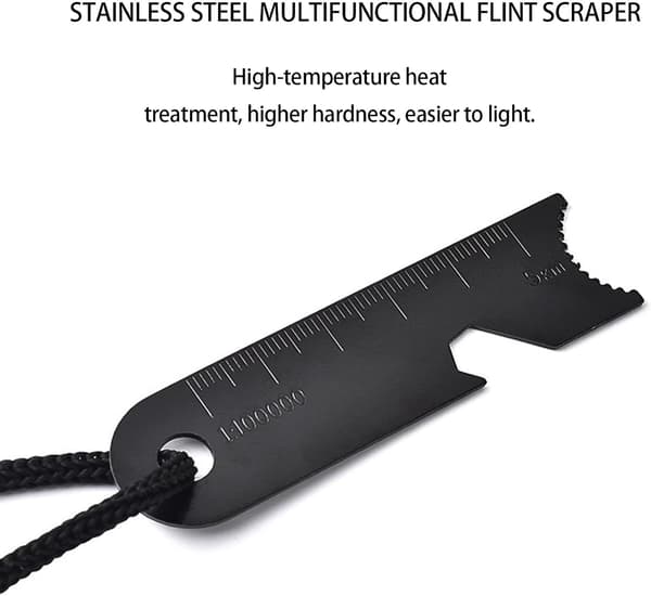 2 pakker 4,6 tommer sommerfugleformet magnesium-ildstarter, 5-i-1 flint-ildstarter (sort)