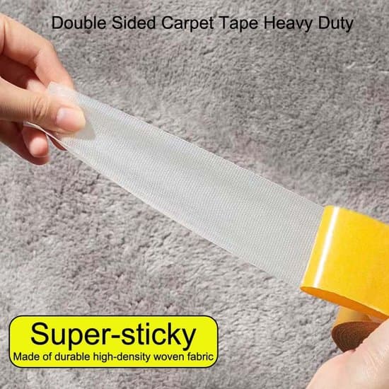 Matttejp - Multifunktionell Tejp - Självhäftande Tejp - Dubbelhäftande Matttejp – Transparent/Gul – 30mm x 20m – Extra Stark – Split-back Liner