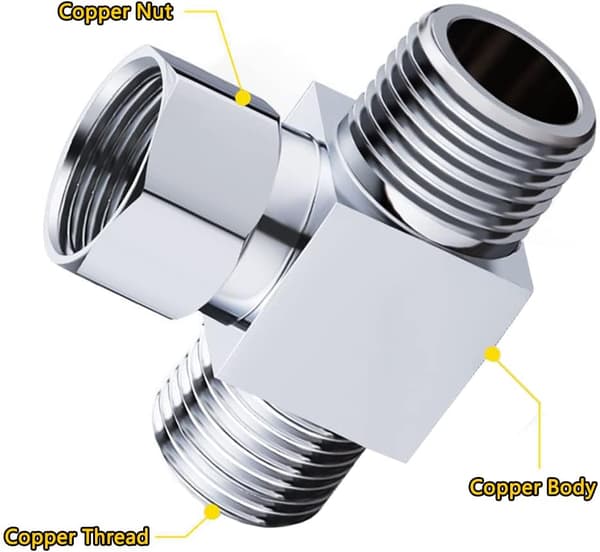 Y-formet brusearmsomleder ventil 3-vejs adapter stik komponent adapter til håndbruser, fast brusehoved og sprøjtehane (hun-han-han)
