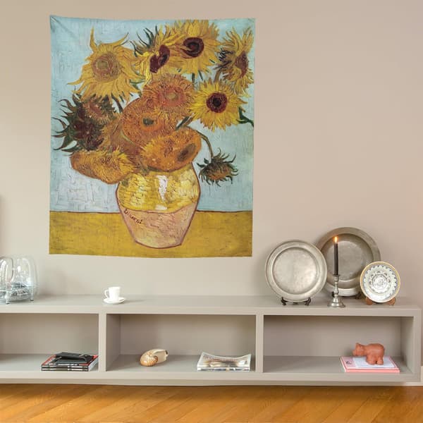 Väggbonad för sovrum, Vincent Van Gogh Abstrakt Landskapsbonad för Sovrum Estetiskt Vardagsrum Heminredning 150*130 cm sunflower