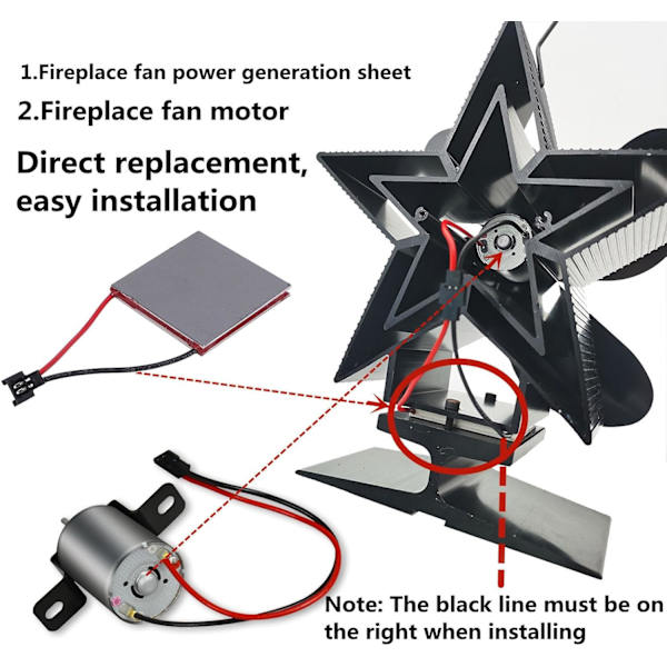2 stk. Pejsventilator Generatorplade Pejsventilator Motor Brændeovn Termoelektrisk Elektrisk Generator