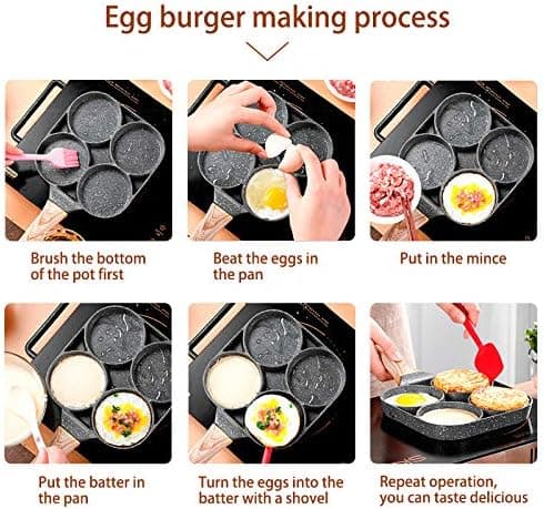 Non-stick eggpanne, kan steke 4 egg samtidig