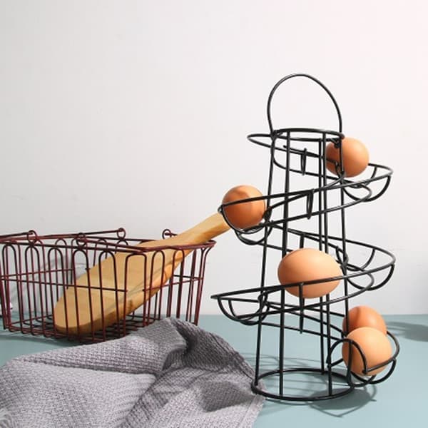 Spiralformet metall eggoppbevaring, spiral eggstativ