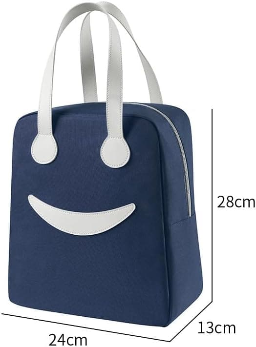 Bærbar matpose Mini matpose Isolert pose Bærbar søt matpose Utendørs piknikpose Kjølebag Utendørs oppbevaringspose Blå stor small