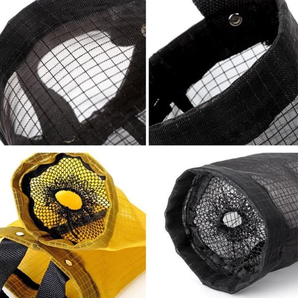 Plastikposeholder, indkøbsposeholder mesh hængende opbevaringspose dispenser (sort 4-pak)