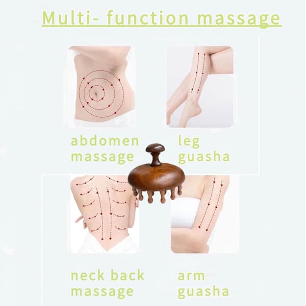 Hovedbundsmassager i træ | Hårvækst bambusbørste | Træbørste | Kropsmassageværktøjer