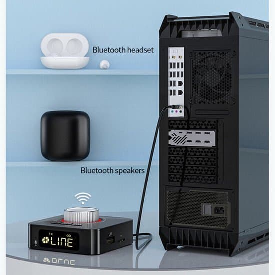 Bluetooth 5.0 mottaker/sender trådløs 3,5 mm AUX til RCA HiFi lydadapter