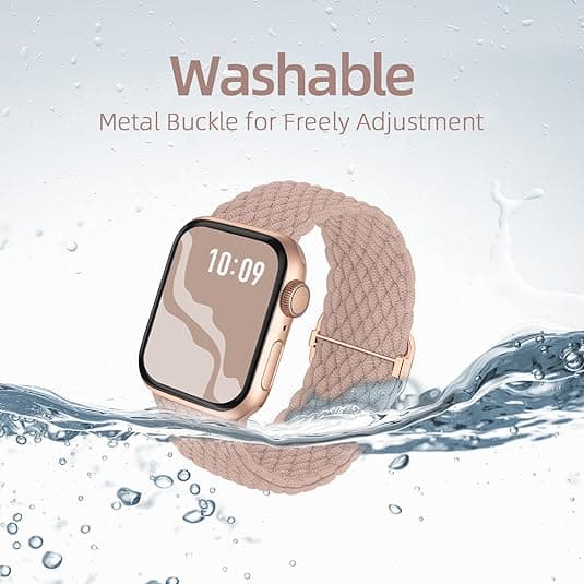Flettet elastisk Solo Loop-kompatibel for Apple Watch-rem 44mm 45mm 46mm 49mm for kvinner menn Nylon elastiske stropper armbånd for