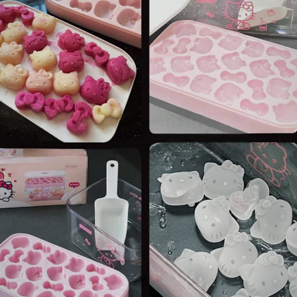 Søde Kat Silikoneforme til Gummies, Chokolade & Isklumper - 24-Huls Bageforme, Fødevaregodkendte Silikoneforme til DIY Desserter, Slik