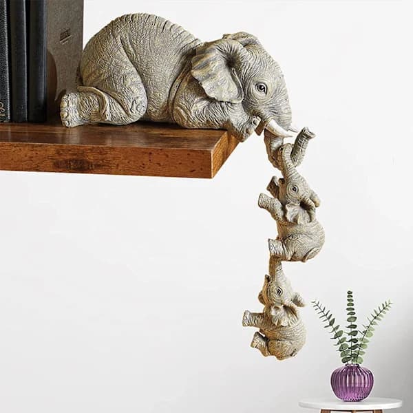 Elefant hylde figurer, mor elefant og baby elefant, gave