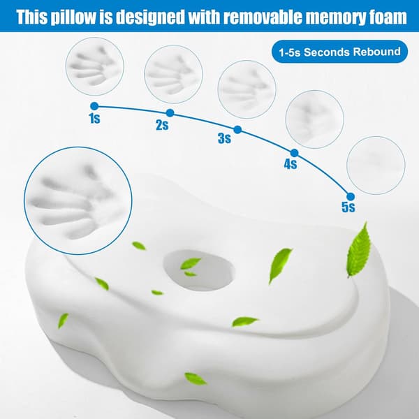 Piercingkudde med hål, Memory Foam-kudde, Piercingkudde med hål, Piercingkudde för öron för sidosovare för smärtlindring