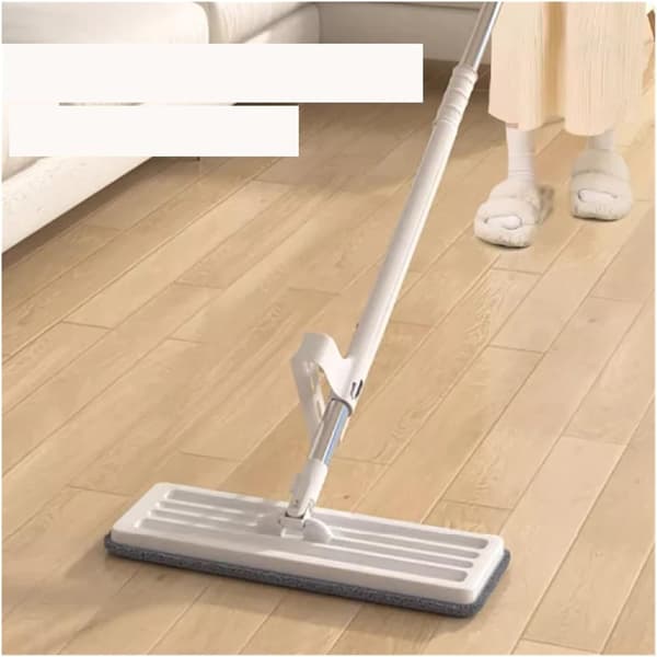 360° Rotation Håndfri Vask Dovne Moppe med Vrider Våd Tør Dobbeltanvendelig Flad Moppe (Moppe-35cm 2 stk. Klud)