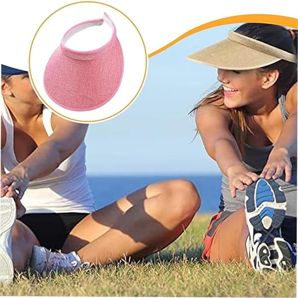 Solskyddshattar Sommar Bred Brätte Clip-on Strandhatt Justerbar Stor Brätte Keps Pink