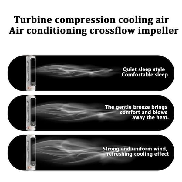 Stille tårnventilator, luftkøler, klimaanlæg, tårnventilator, 3 hastigheder, USB genopladelig, grøn