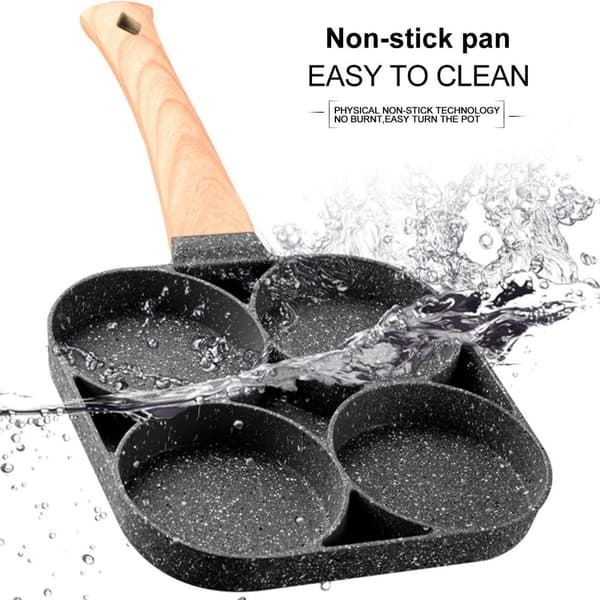 Egg Stekepanne Non-stick Pannekakepanner 4-kopper kokekar Pannekake, Omelettpanne Aluminiumlegering Eggkoker