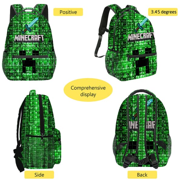 Minecraft Rygsæk til Børn Skoletaske Rygsæk Karaktertaske 2 stk E