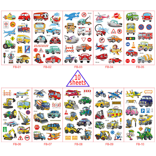 Tegneseriestickers for barn, Transport FB