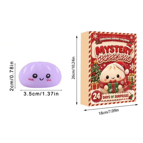 Jule Squishy Julekalender 2026 Nedtællingskalender, Overraskelser Sensorisk Fidget Legetøj til Voksne, Julefest Gaver.