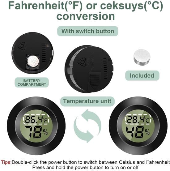 Termometer - Digitalt Termometer - Mini Digitalt Indendørs Rumtermometer - LCD Digital Hygrometer - Temperatur- og Fugtighedsmåler til Hjemmet - Sort - 2 STK