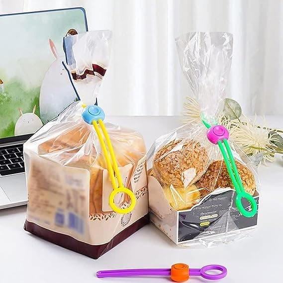 Madposeforsegler Multipurpose Clips Genanvendelige Mad Plastikpose Clips Snack Opbevaring Konserveringsclips til Køkken Snacks (6 stk)