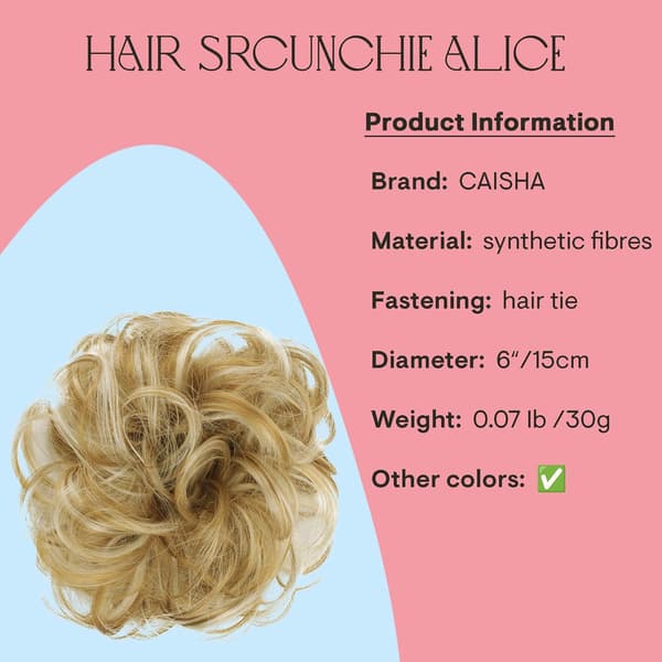 Hårstycke Scrunchy Updo Brudhårstil Voluminös Vågig Messy Bun Blond Mix