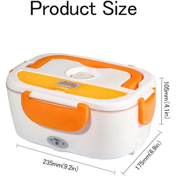 Elektrisk Varmeboks - 1,5 L - Rustfrit Stål - Orange - 40W
