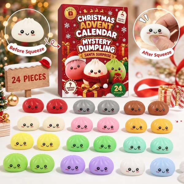 Jule Squishy Julekalender 2026 Nedtællingskalender, Overraskelser Sensorisk Fidget Legetøj til Voksne, Julefest Gaver.