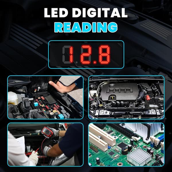 Testlys til biler, 5-90V Digital LED Kredsløbstester med Spændingsdisplay, Tovejs Kredsløbstester til biler, Elektrisk Spændingstester 2 stk.