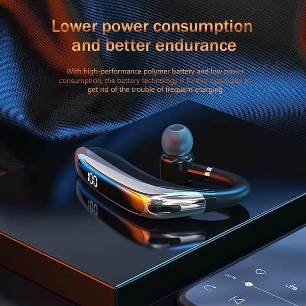 Bluetooth Headset Trådlöst Bluetooth-öronsnäcka 98H Samtalstid Bluetooth Headset för Mobiltelefoner Brusreducerande Mikrofon Handsfree-samtal Trådlöst