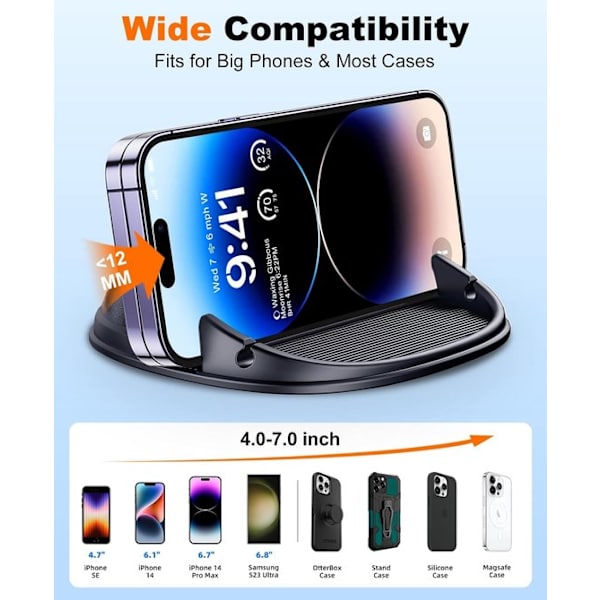 Biltelefonholder – Universal Bilmontering – Sugekopmontering – Smartphone Tilbehør