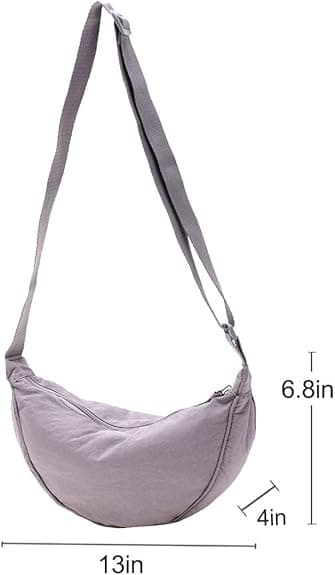 Crescent Crossbody-väskor för kvinnor, trendiga nylonväskor, liten reseslingväska