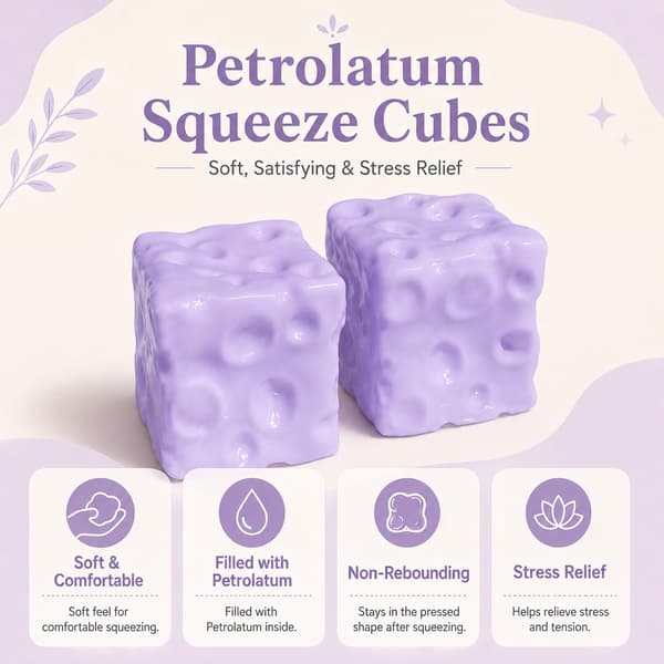 2-pack lila ostklämleksak, mjuk formbar utan återfjädring, vaselinfylld ostfidgetleksak, sensorisk skrivbordsleksak, rolig nyhetspresent 2 Pack/Light Purple