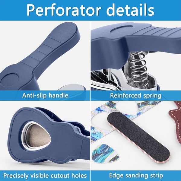 Verktygssats för gitarrplektrum, färgglad och cool design, för bas och gitarr, perfekt present för musiker, pojkvänner, tonåringar, födelsedagar och pyssel