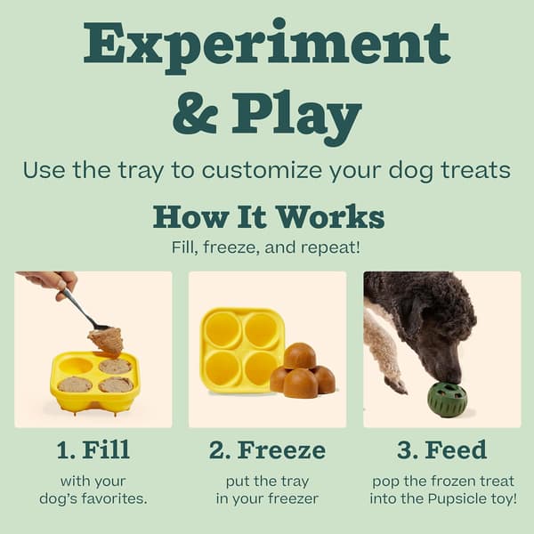 Fyldbare legetøjs- og godbidsforme til hunde, perfekte til ispinde, godbidsbakker og tyggelegetøj lavet af holdbart, fryseegnet gummi. Interaktiv hundelegetøj