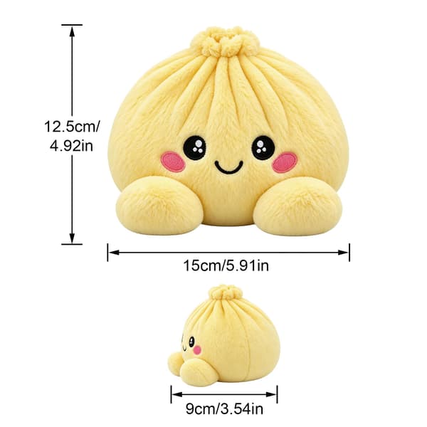 Jättestor dumplingkudde söt plysch fylld ångad bulle kudde heminredning 01-gul One Size 01-yellow