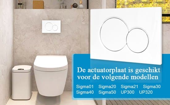 Spyleplater - Passer til Geberit UP320/UP300 & SIGMA01/20/21/30/40/50 - Toalettspyleplate - Dobbelspyling - Hvit