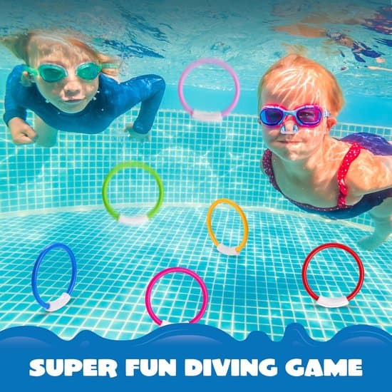 Dykleksaker - Poolleksaker - Färgglada Poolringar för Barn - Dykringar - för Poolen Barnleksaker Present Sommarsimning - 14CM - 8 Delar