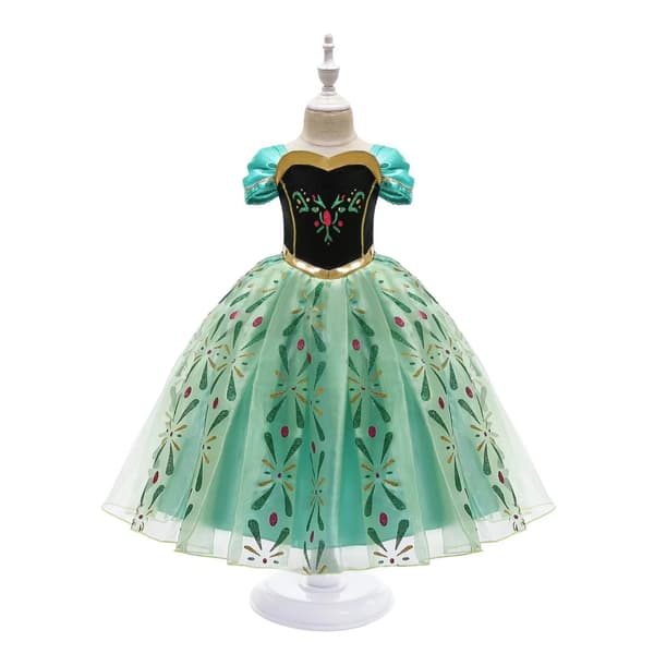 Anna prinsessekjole + tiara/flette/stav - Perfekt 120cl