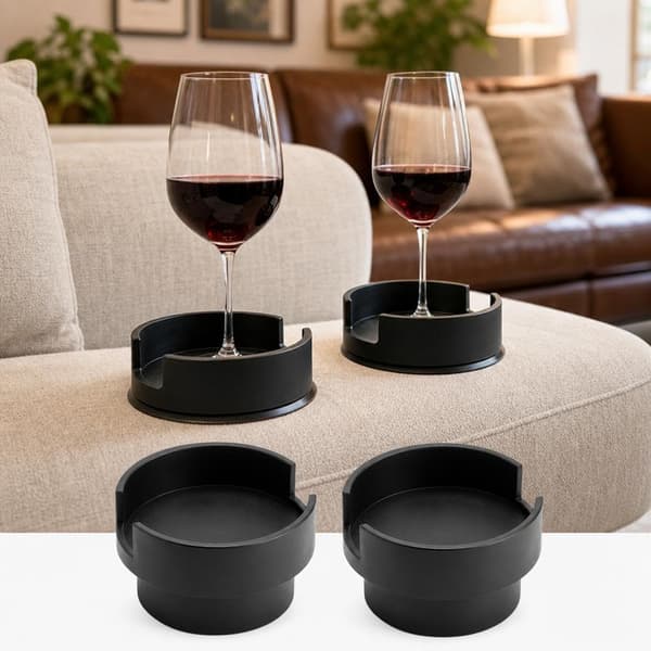 2 STK Universell Sofakoppholderadapter, Utvidbar Sofadel, Utvidbar Innsats for Krus og Vinglass, Sølefri Drikkeoppbevaring for Sofa