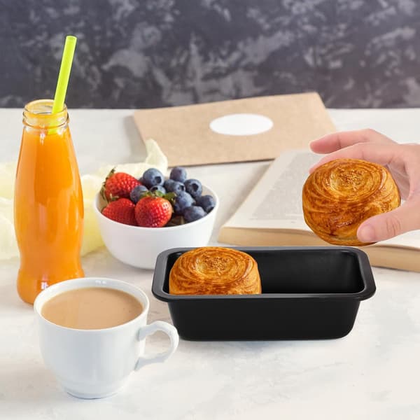 6-delt Non-Stick Mini Brødform - 3,5 x 6-tommer Carbon Rustfrit Stål Brød- og Toastform, Mini Bageform til Bananbrød, Brød og Cupcakes