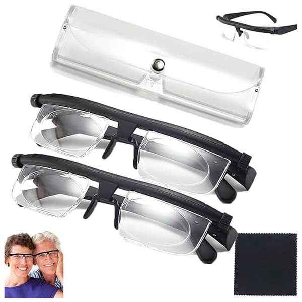 Justerbare læsebriller med fokus, Prima Variable Eyewear nær- og langsyn, 2 stk.
