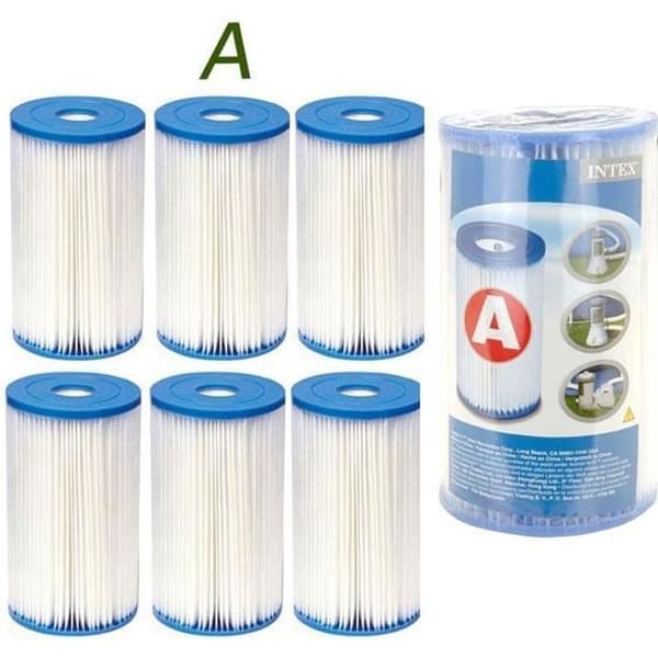 Pakke med 6 Intex filterpatroner til poolfilter - Type A - Dacronfibre - Nem rengøring PUMPE