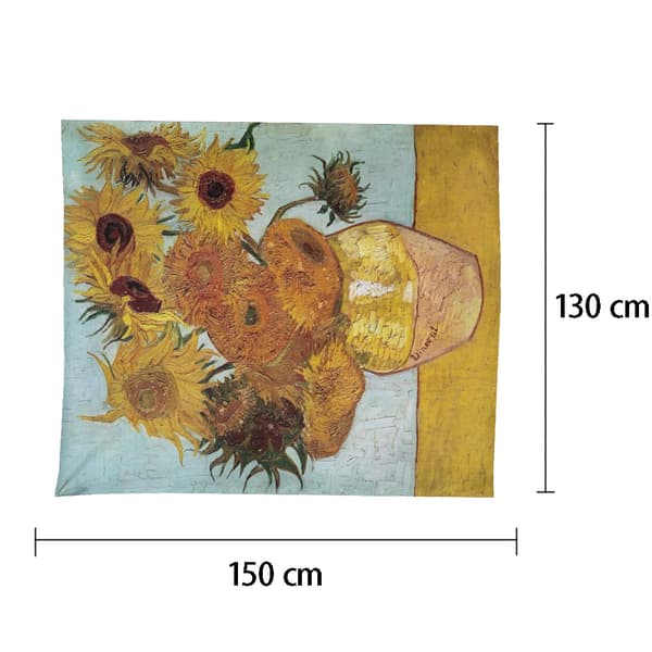Väggbonad för sovrum, Vincent Van Gogh Abstrakt Landskapsbonad för Sovrum Estetiskt Vardagsrum Heminredning 150*130 cm sunflower